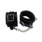 Rouge Padded Leather Adjustable Ankle Cuffs - Black