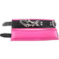 Rouge Padded Leather Adjustable Wrist Cuffs - Black/Pink