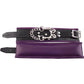 Rouge Padded Leather Adjustable Wrist Cuffs - Black/Purple