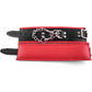 Rouge Padded Leather Adjustable Wrist Cuffs - Black/Red