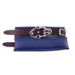 Rouge Padded Leather Wrist Cuffs - Black/Blue