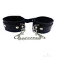 Rouge Plain Leather Adjustable Ankle Cuffs - Black