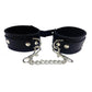 Rouge Plain Leather Adjustable Wrist Cuffs - Black