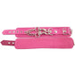 Rouge Plain Leather Adjustable Wrist Cuffs - Pink