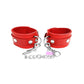 Rouge Plain Leather Adjustable Wrist Cuffs - Red