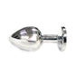 Rouge Smooth Stainless Steel Anal Plug - Clear Jewel - Large