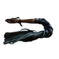 Rouge Wooden Handle Leather Flogger - Black