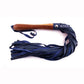 Rouge Wooden Handle Leather Flogger - Blue