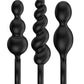 Satisfyer Booty Call Silicone Textured Anal Plugs Black 3 Each