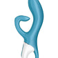 Satisfyer Embrace Me Silicone Rechargeable Vibrator with Clitoral Stimulation - Blue/Turquoise
