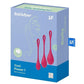 Satisfyer Yoni Power 1 Silicone Weighted Ben Wa Balls - Red - Set