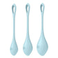 Satisfyer Yoni Power 2 Silicone Weighted Ben Wa Balls - Blue/Light Blue - Set