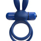 4b Ohare XL Rechargeable Silicone Rabbit Vibrating Cock Ring - Blue/Blueberry - XLarge