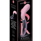Secret Kisses Glass S Shape Rechargeable Silicone Dual End Vibrator - Clear/Pink