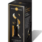 Secret Kisses Handblown Glass Anal Plug - Black/Gold - 4.5in