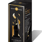 Secret Kisses Handblown Wide Glass Anal Plug - Black/Gold - 4.5in