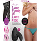 Secrets Lace Panty and Love Egg Rechargeable Panty Vibe with Remote Control - Blue/Turquoise