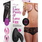 Secrets Low Rise Lace Panty and Love Egg Rechargeable Panty Vibe with Remote Control - Black