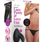 Secrets Open Back Lace Panty and Love Egg Rechargeable Panty Vibe with Remote Control - Black