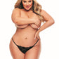 Secrets Lace Panty and Rechargeable Remote Control Panty Vibe - Black - Queen