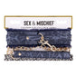 Sex and Mischief Cougar Fur Collar Andamp; Leash - Blue/Gold/Navy