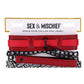 Sex and Mischief Ex's Andamp; Oh's Collar and Leash - Black/Red