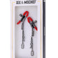 Sex and Mischief Ex's Andamp; Oh's Nipple Clamps - Black/Red