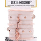 Sex and Mischief Peaches N Creame Fur Handcuffs - Ivory/Rose Gold