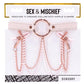 Sex and Miscielf Peaches 'N Creame Collar with Nipple Clamps - Ivory/Rose Gold