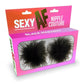 Sexy AF Marabou Nipple Couture Silicone Pasties - Black
