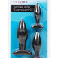 Silicone Anal Exerciser Anal Plug - Black - 3 Per Set/Set
