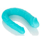 Silicone Double Dong AC/DC Dong Dual Penetration Non Vibrating Silicone Double Dong - Teal