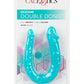 Silicone Double Dong AC/DC Dong Dual Penetration Non Vibrating Silicone Double Dong - Teal