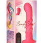 Simply Sweet 21x Vibrating Ribbed Rechargeable Silicone Dildo with Remote - Pink