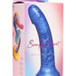 Simply Sweet Metallic Silicone Dildo - Blue - 7in