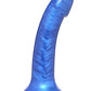 Simply Sweet Metallic Silicone Dildo - Blue - 7in