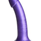 Simply Sweet Metallic Silicone Dildo - Purple - 7in