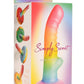 Simply Sweet Ribbed Silicone Rainbow Dildo - Multicolor