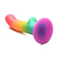 Simply Sweet Ribbed Silicone Rainbow Dildo