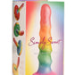 Simply Sweet Zigzag Silicone Rainbow Dildo - Multicolor