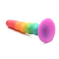 Simply Sweet Zigzag Silicone Rainbow Dildo