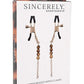 Sincerely Amber Beaded Nipple Clamps - Animal Print/Gold