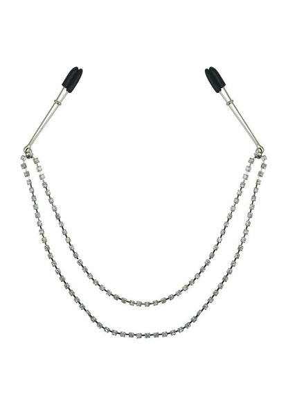 Sincerely Bling Nipple Clips - Black/Metal/Silver - 20in