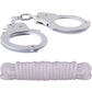 Sinful Metal Cuffs with Keys and Love Rope - Metal/White