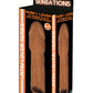 Skinsations Latin Lover Husky Lover Extension Sleeve with Scrotum Strap - Caramel - 6.5in