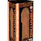 Skinsations Latin Lover Husky Lover Extension Sleeve with Scrotum Strap - Caramel - 7in
