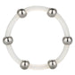 Steel Beaded Silicone Cock Ring - Clear - Large/XLarge