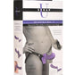 Strap U 28x Rechargeable Silicone 28x Large Double Dildo with Harness and Remote Control - Purple