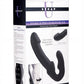 Strap U Evoke Super Charged Rechargeable Silicone Vibrating Strapless Strap-On - Black