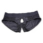 Strap U Lace Envy Black Crotchless Panty Harness - Black - 3XLarge